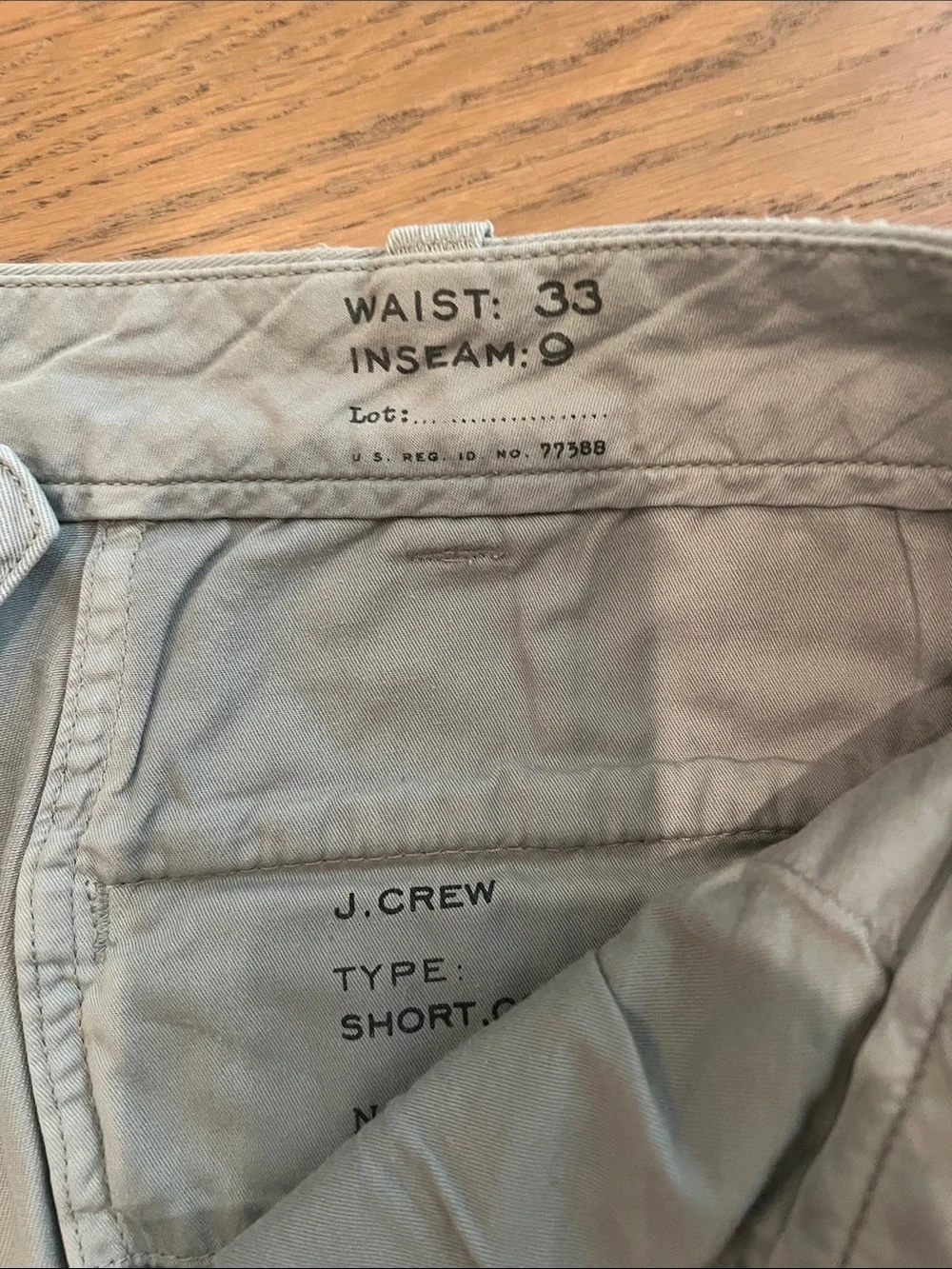 J. Crew Men's Khaki Flat Front Cotton Shorts